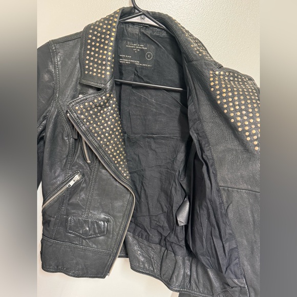 Allsaints - Leather Studded Moto Jacket - Picture 11 of 16